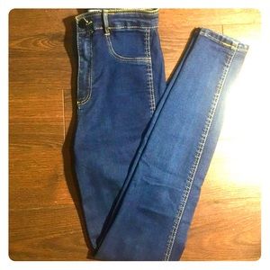 High waist blue jegging